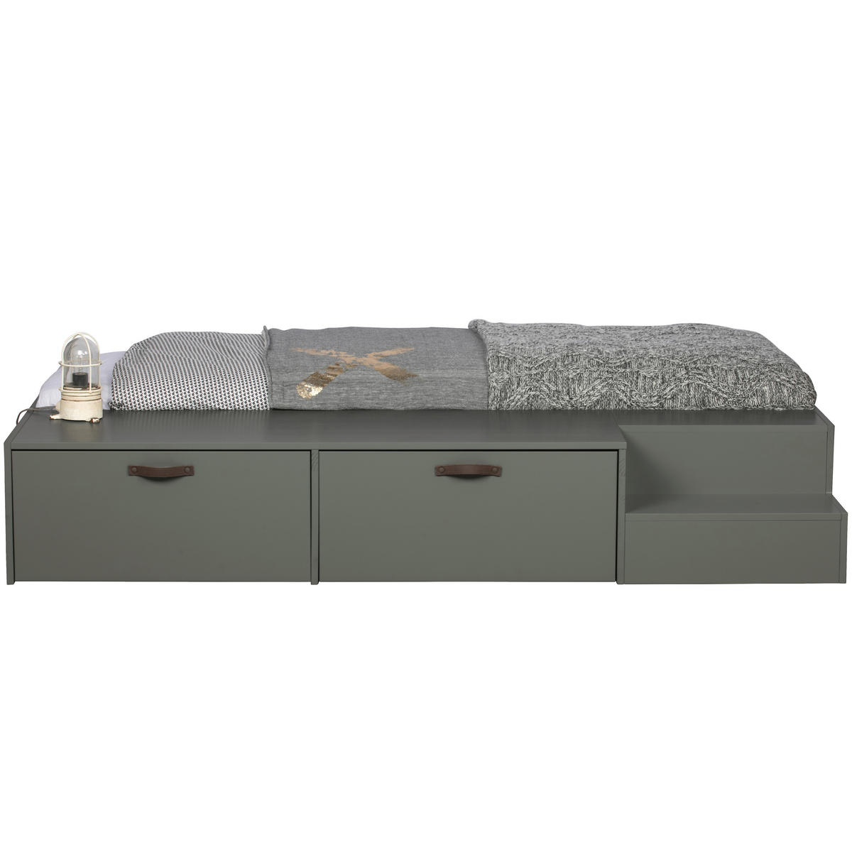 BETT 80/200 cm,  in Dunkelgrün  - Dunkelgrün, Design, Holz (80/200cm) - Livetastic