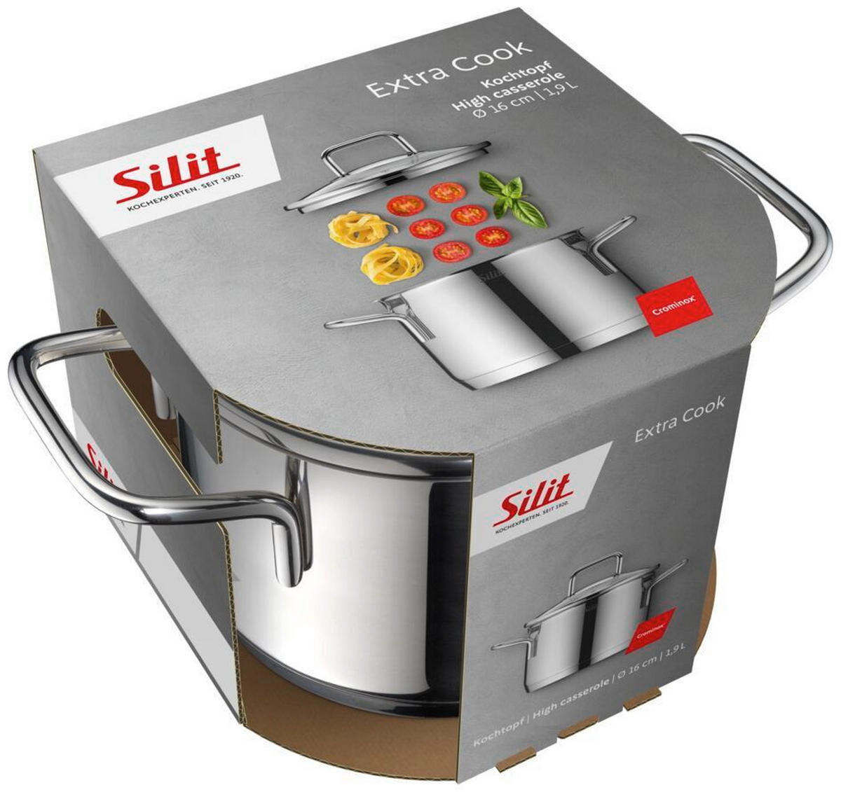 BRATENTOPF Extra Cook 2L L  - Edelstahlfarben, Basics, Metall (25,2/18,8/14,1cm) - Silit
