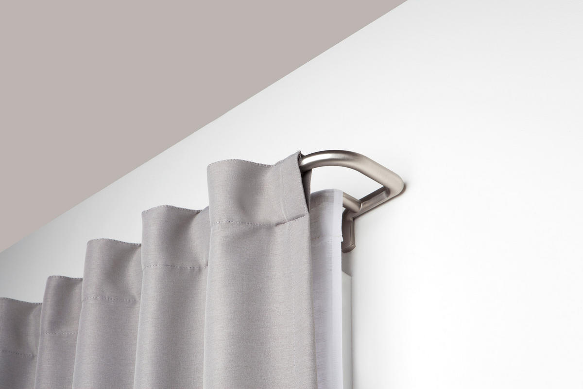 VORHANGSTANGE 386 cm  - Nickelfarben, KONVENTIONELL, Metall (386cm) - Umbra