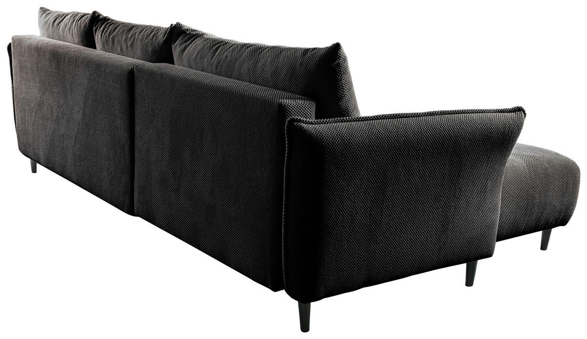 ECKSOFA MONTE CARLO Schwarz Struktur, Plüsch  - Schwarz, Trend, Textil (160/290cm) - MID.YOU