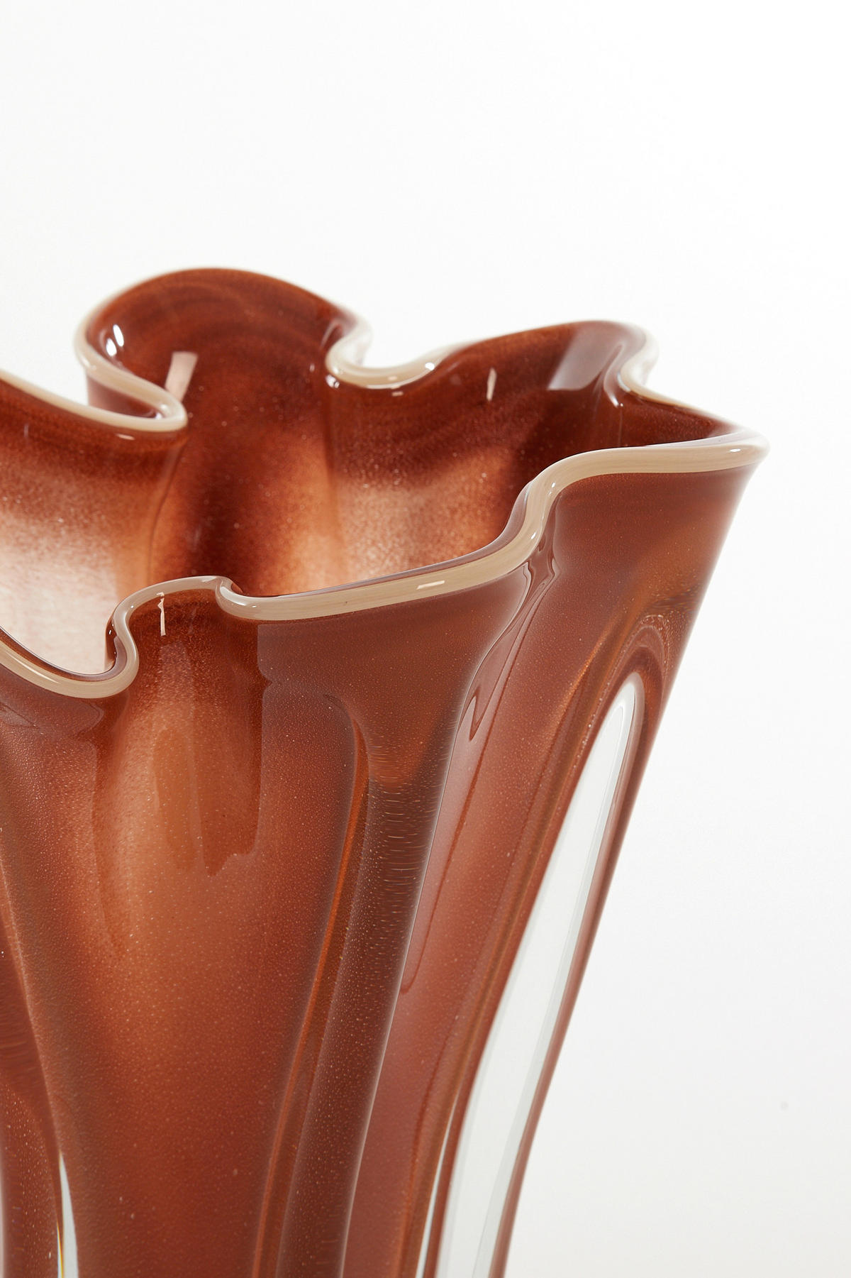 VASE KAZUNO  - Terracotta/Creme, Basics, Glas (22/22/27cm) - Light & Living