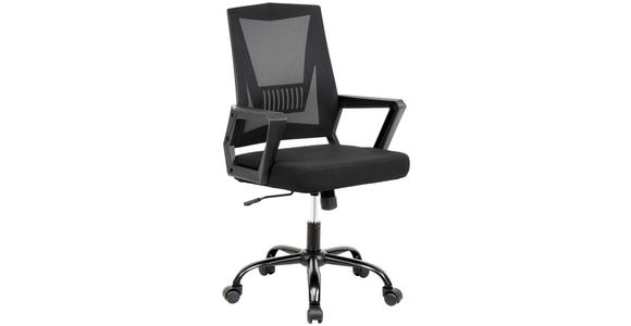 DREHSTUHL in Netzbespannung, Webstoff Schwarz - Schwarz, MODERN, Kunststoff/Textil (56/95.5/58cm) - Carryhome