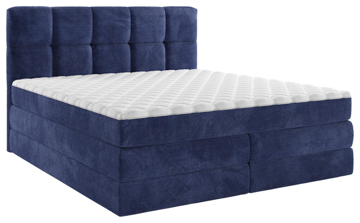 KONTINENTALSÄNG 180/200 cm  i blå  - blå/svart, Design, textil/plast (180/200cm) - Best Price