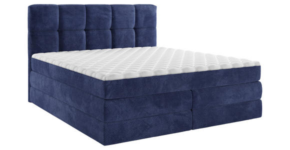 BOXSPRINGBETT 180/200 cm in Blau - Blau/Schwarz, Design, Kunststoff/Textil (180/200cm) - Esposa