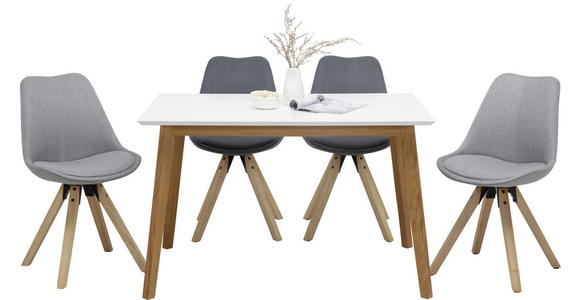 STUHL Flachgewebe Dunkelgrau - Dunkelgrau/Eichefarben, Design, Holz/Textil (48/85/55cm) - Carryhome