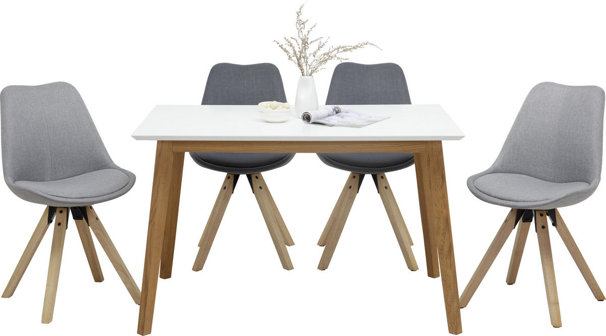 ŽIDLE, šedá - šedá/barvy dubu, Design, kov/dřevo (48/85/55cm) - Carryhome