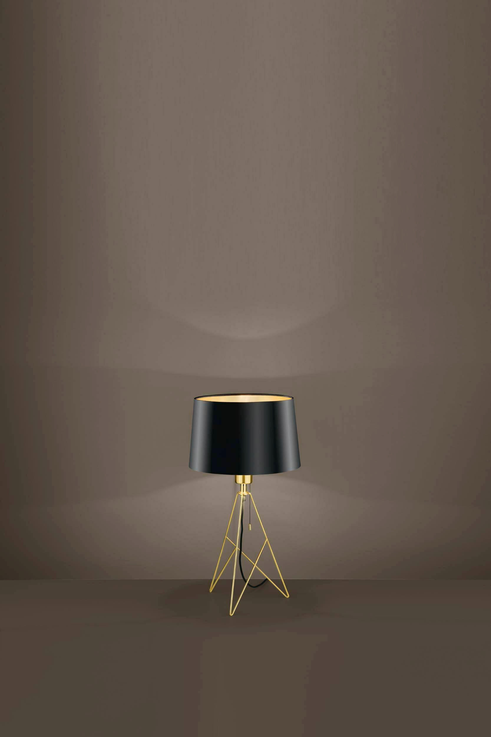 BORDSLAMPA Camporale 30/56 cm   - mässingsfärgad/svart, Design, metall/textil (30/56cm) - Eglo