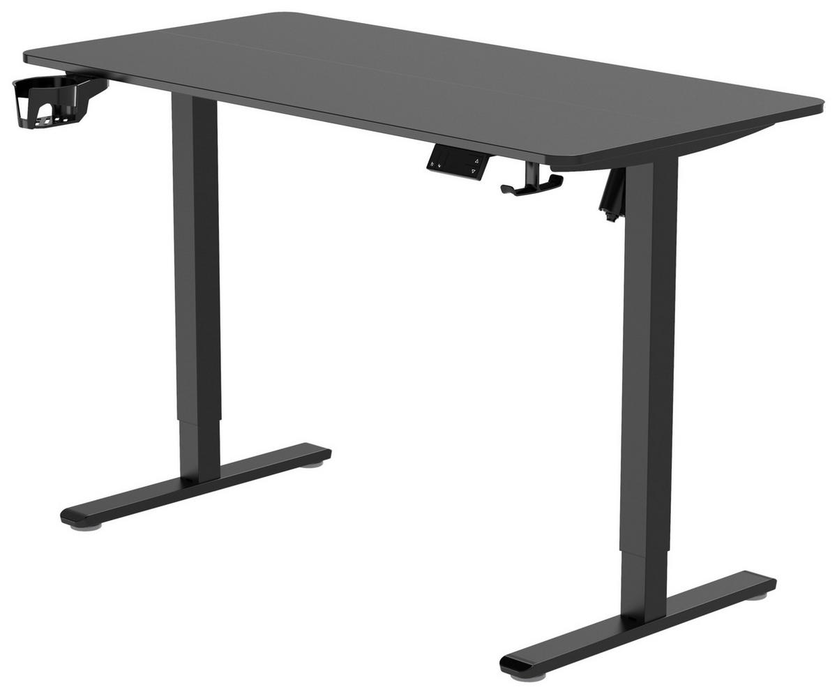 SCHREIBTISCH 120/60/70-115 cm Schwarz elektrisch höhenverstellbar  - Schwarz, MODERN, Holzwerkstoff/Kunststoff (120/60/70-115cm) - Livetastic
