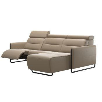 ECKSOFA in Echtleder Grau, Schwarz  184/248 cm  - Schwarz/Grau, Natur, Leder/Metall (184/248cm) - Stressless