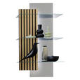 WANDREGAL  60/108/28 cm  - Wildeiche/Greige, Design, Glas/Holz (60/108/28cm) - Moderano