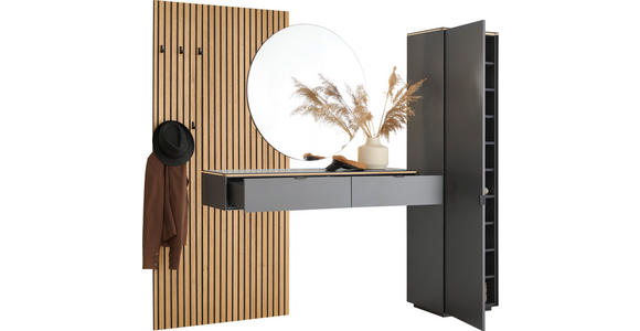 GARDEROBE  in 270,5/200/40 cm  - Anthrazit/Naturfarben, Design, Glas/Holz (270,5/200/40cm) - Dieter Knoll