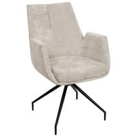 ARMLEHNSTUHL  in Schmiedeeisen Webstoff  - Beige/Schwarz, Design, Textil/Metall (58/89,5/64cm) - Novel