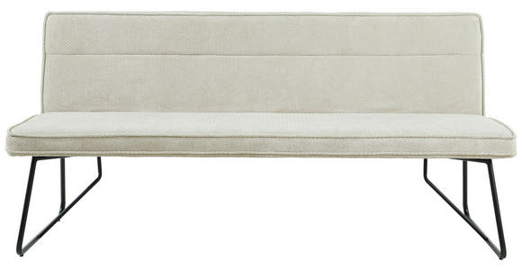 SITZBANK 180/84/65 cm Webstoff Schwarz, Beige - Beige/Schwarz, Design, Textil/Metall (180/84/65cm) - Carryhome