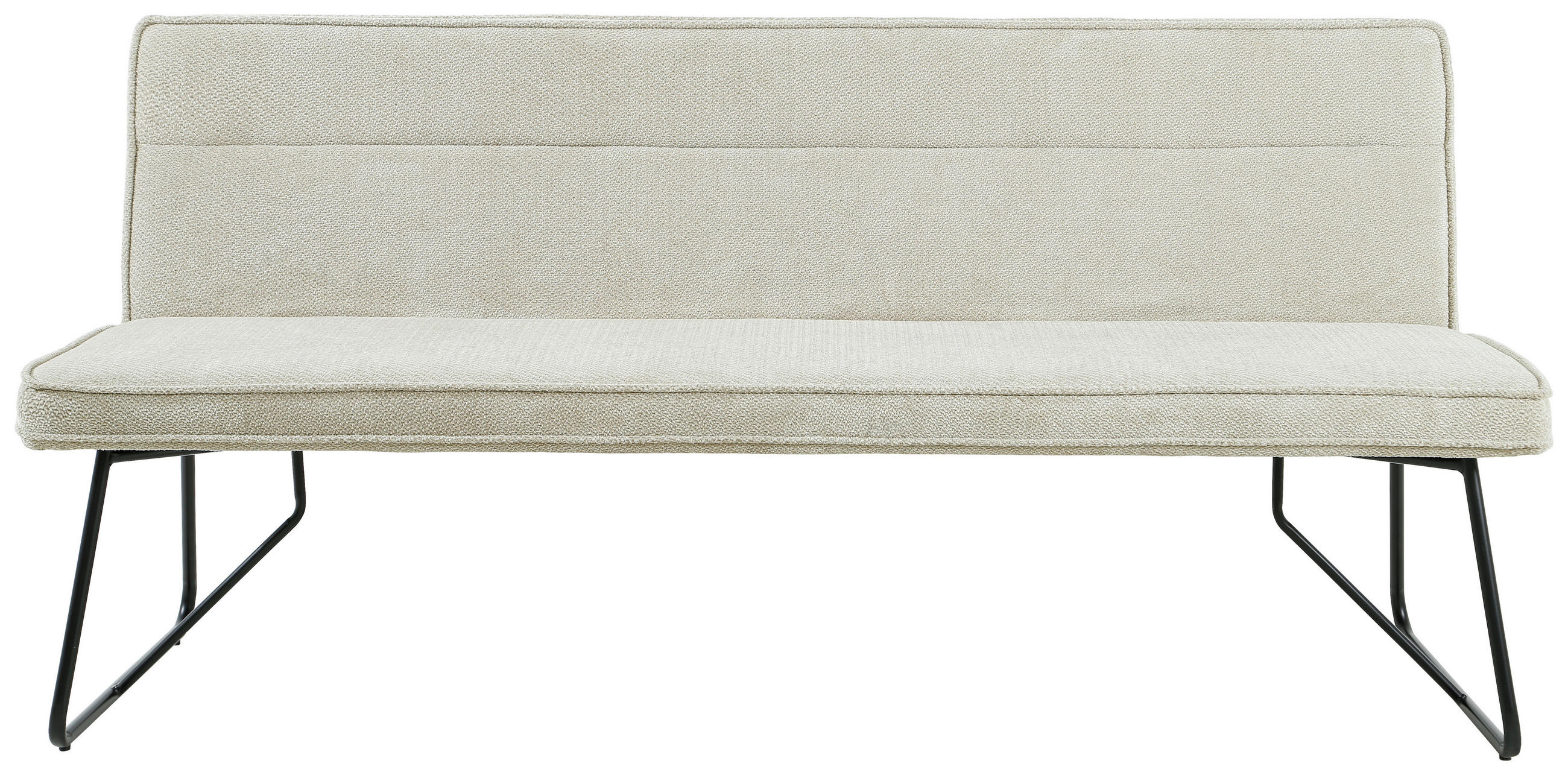 SITZBANK 180/84/65 cm Webstoff Schwarz, Beige  - Beige/Schwarz, Design, Textil/Metall (180/84/65cm) - Carryhome