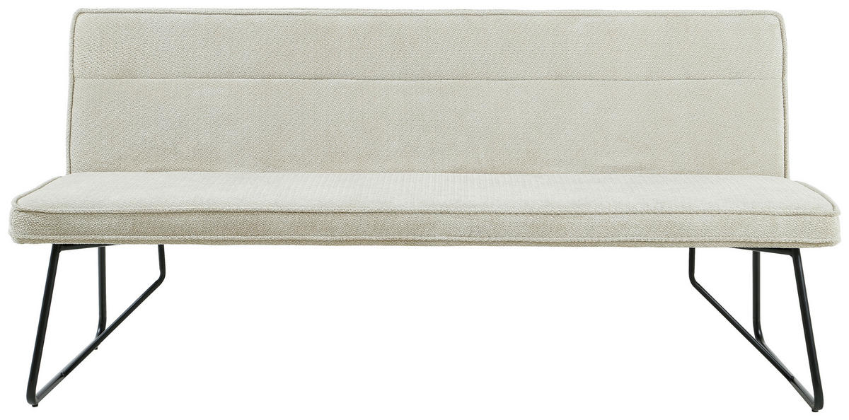 SITZBANK 180/84/65 cm Webstoff Schwarz, Beige  - Beige/Schwarz, Design, Textil/Metall (180/84/65cm) - Carryhome