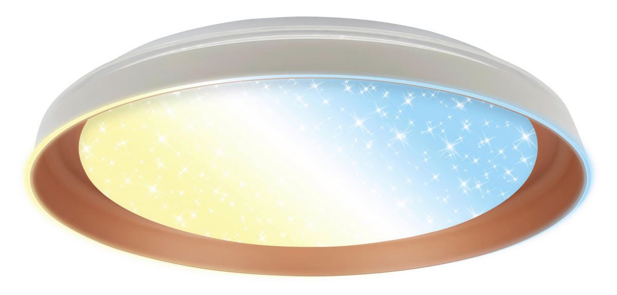 LED MENNYEZETI LÁMPA - világosszürke/cappuccino, Basics, műanyag (43/8cm)