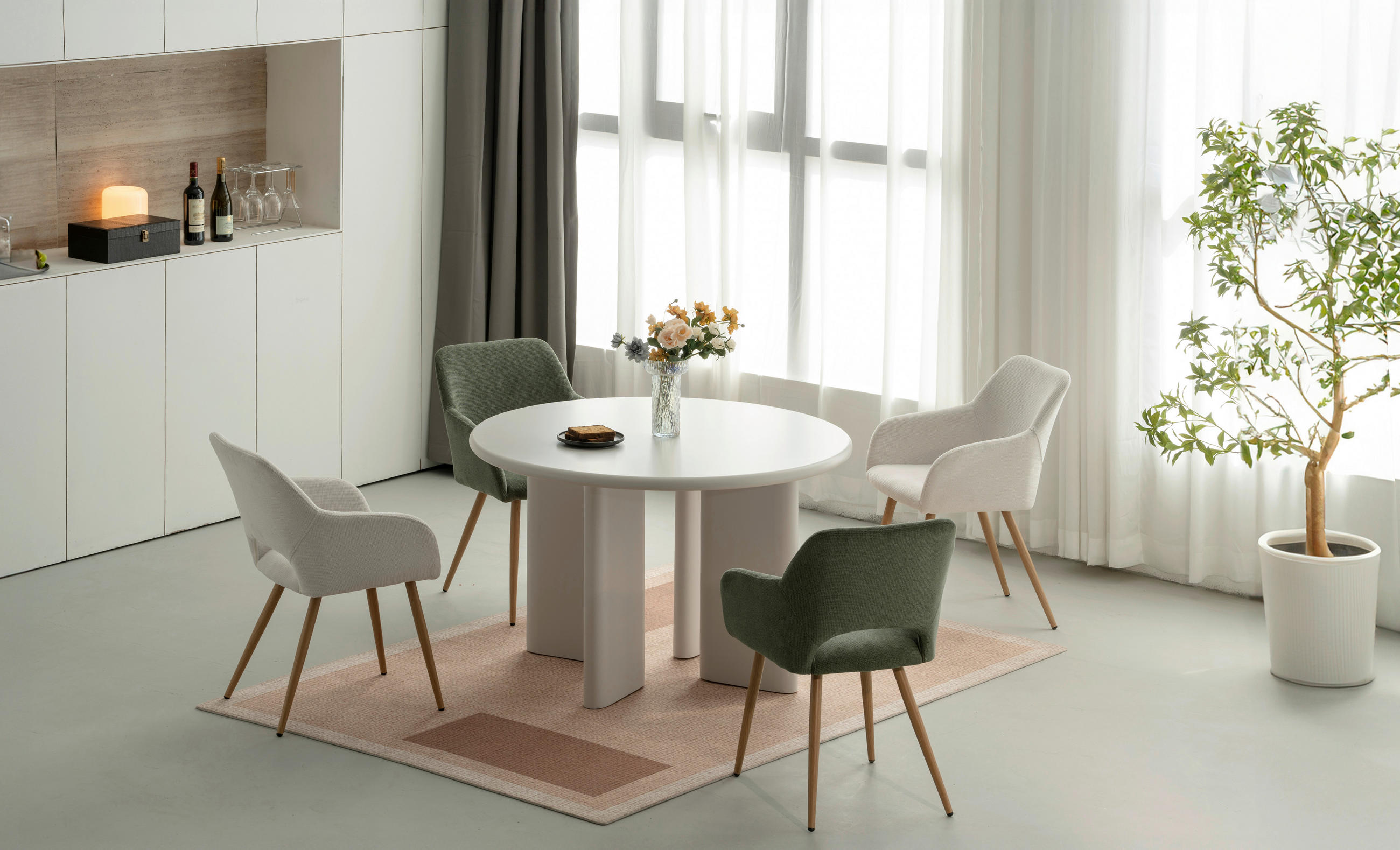 ESSTISCH in Holzwerkstoff  - Beige, MODERN, Holzwerkstoff (120/75/120cm) - MID.YOU