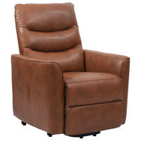 FERNSEHSESSEL  mit Lederlook Braun  - Schwarz/Braun, KONVENTIONELL, Textil/Metall (76/105/88cm) - MID.YOU