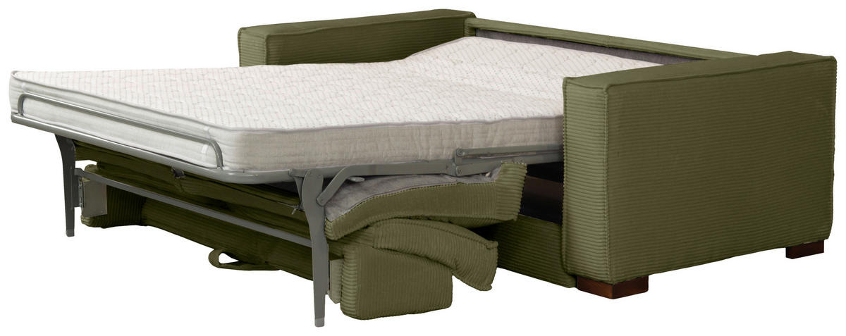 SCHLAFSOFA in Textil Grün  - Dunkelbraun/Grün, Design, Holz/Textil (203/85/99cm) - MID.YOU