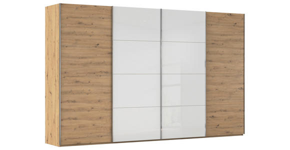 SCHWEBETÜRENSCHRANK 361/235/68 cm 4-türig  - Chromfarben, KONVENTIONELL, Glas/Holzwerkstoff (361/235/68cm) - Novel