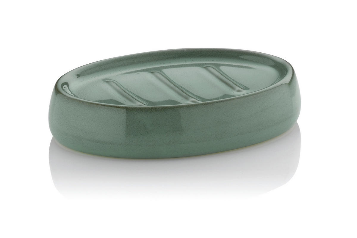 SEIFENSCHALE Keramik  - Grün, Basics, Keramik (12,0/10,0/2,5cm) - Kela