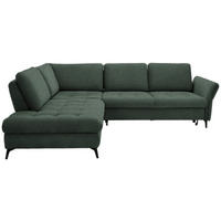 ECKSOFA in Bouclé Grün  - Schwarz/Grün, Natur, Textil/Metall (233/288cm) - Valnatura