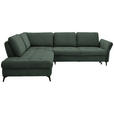 ECKSOFA in Bouclé Grün  - Schwarz/Grün, Natur, Textil/Metall (233/288cm) - Valnatura