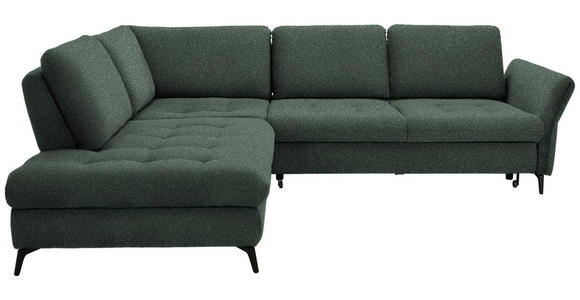 ECKSOFA in Bouclé Grün  - Schwarz/Grün, Natur, Textil/Metall (233/288cm) - Valnatura