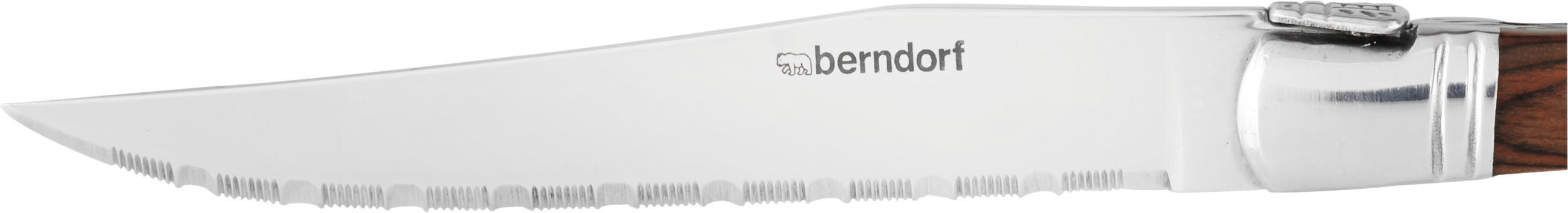 STEAKMESSERSET  - Edelstahlfarben/Braun, MODERN, Holz/Metall - Berndorf
