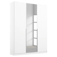 GARDEROB MED GÅNGJÄRN 136/229/54 cm 3-dörrar - vit/aluminiumfärg, Modern, metall/trämaterial (136/229/54cm) - Rauch Möbel