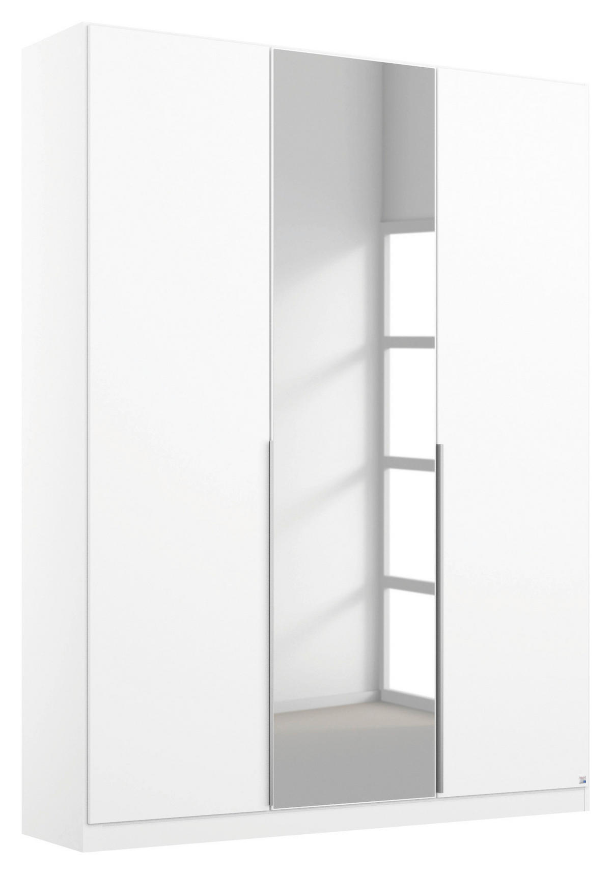 GARDEROB MED GÅNGJÄRN 136/229/54 cm 3-dörrar - vit/aluminiumfärg, Modern, metall/trämaterial (136/229/54cm) - Rauch Möbel
