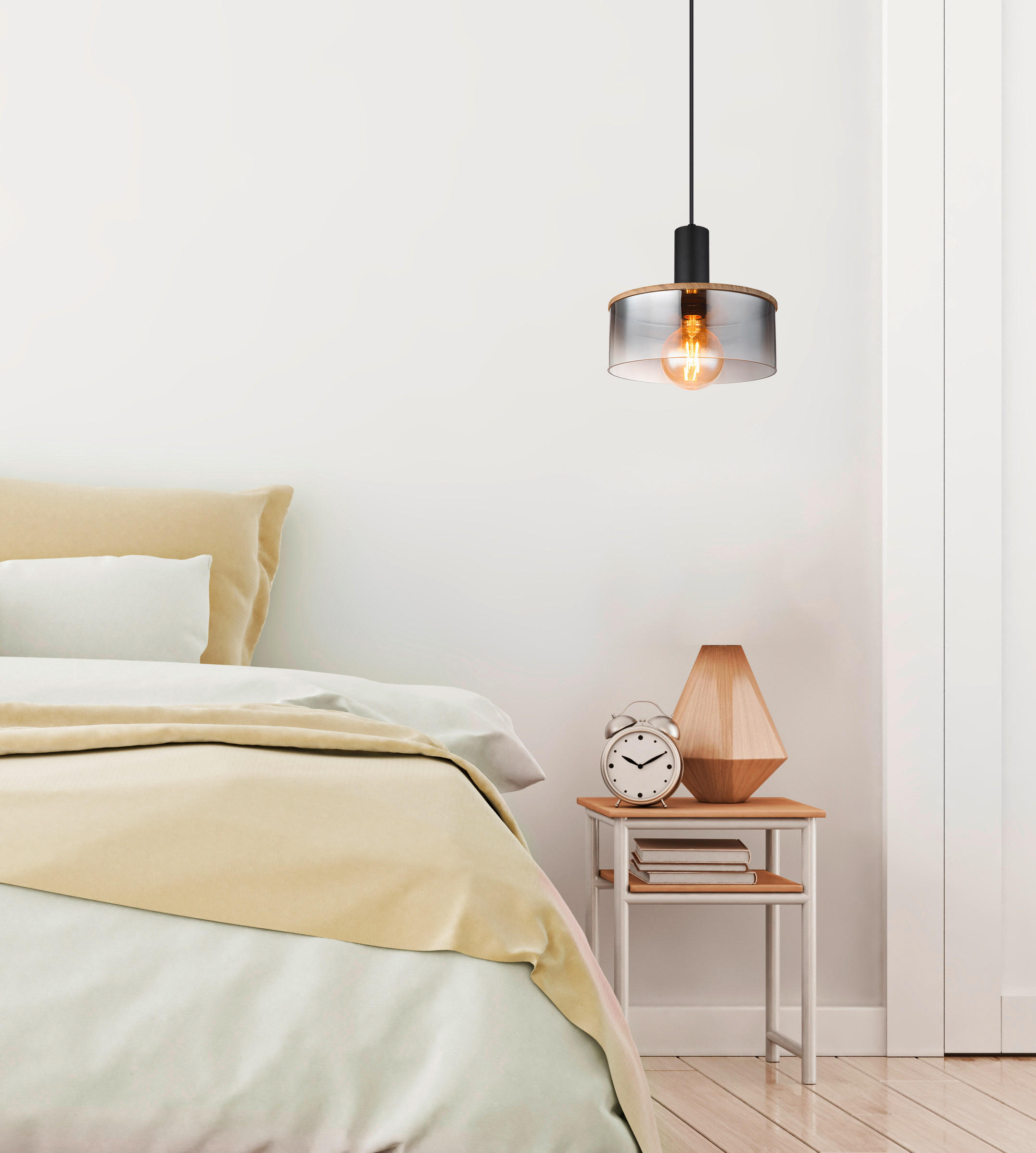 LAMPĂ SUSPENDATĂ 25/120 cm  - maro închis/negru, Design, plastic/sticlă (25/120cm) - Globo