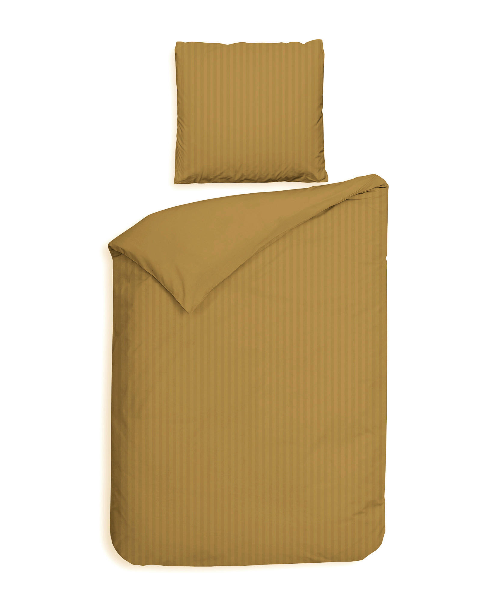 BETTWÄSCHE 2-teilig Banda Makosatin 135/200 cm  - Goldfarben, Basics, Textil (135/200cm)