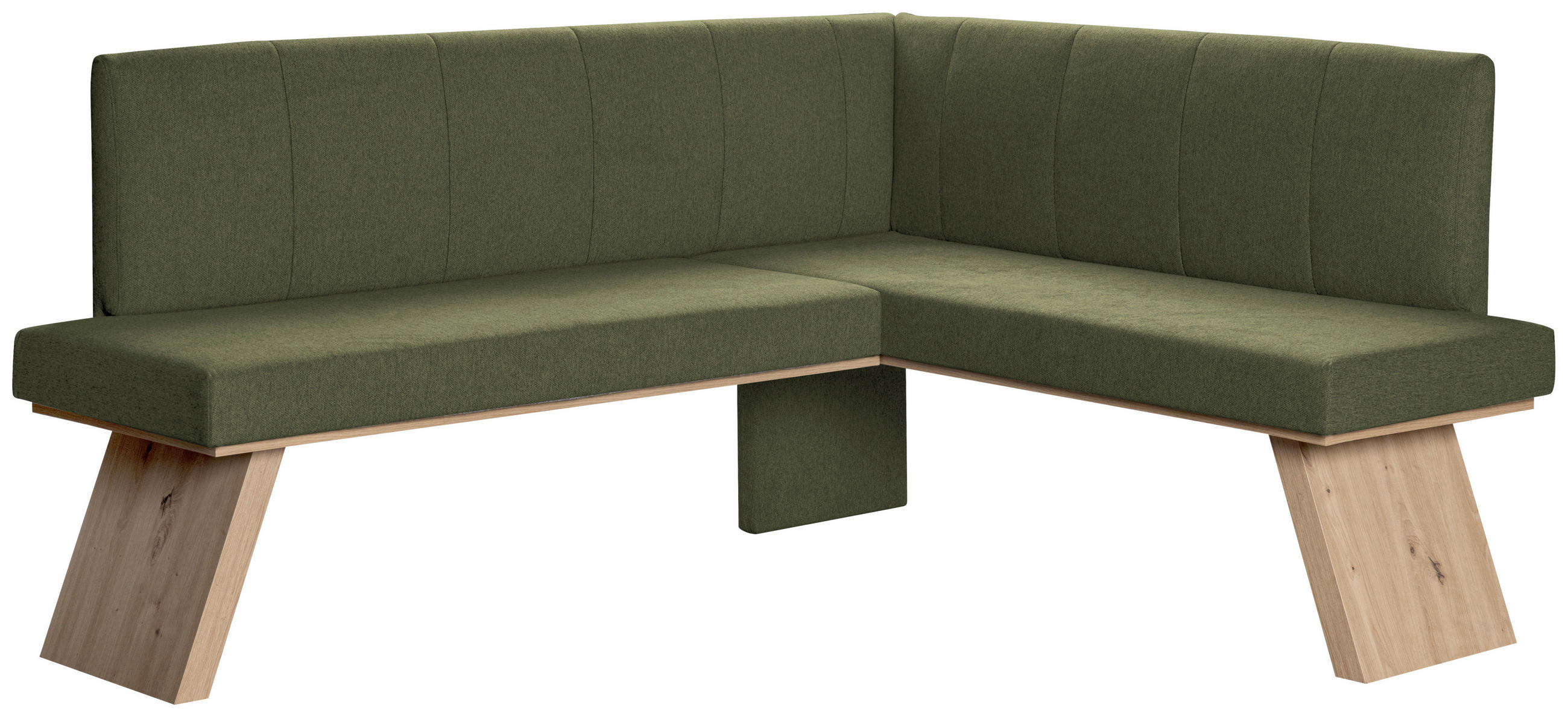 ECKBANK 185/150 cm Webstoff Grün   - Eichefarben/Grün, KONVENTIONELL, Textil (185/150cm)
