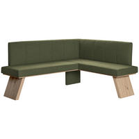 ECKBANK 160/140 cm Webstoff Grün   - Eichefarben/Grün, KONVENTIONELL, Textil (160/140cm)
