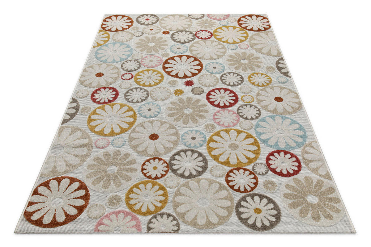 OUTDOORTEPPICH  für Terrasse und Balkon 120/170 cm Flowerdrops Multicolor  - Multicolor, Design, Textil (120/170cm) - WECON HOME