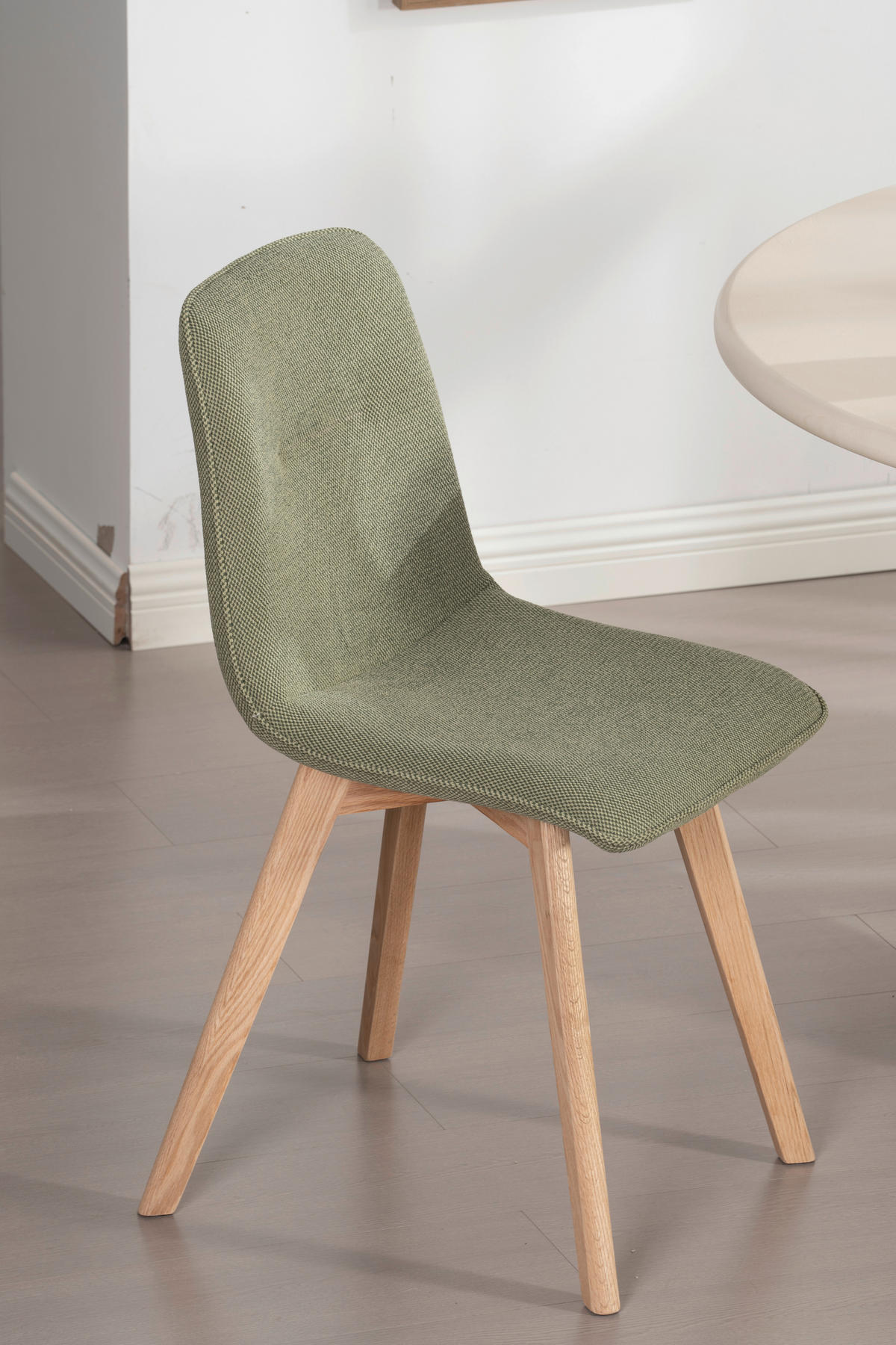 STUHL  Stoffauswahl  Leinenoptik  - Eichefarben/Grün, MODERN, Holz/Textil (45/88/54cm) - Cantus