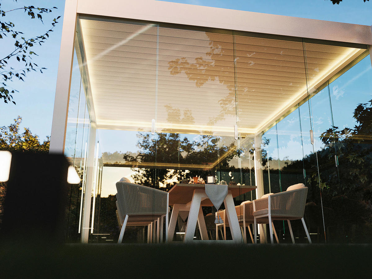 PERGOLA 360/255/400 cm   - Weiß, Basics, Metall (360/255/400cm) - Gardenson