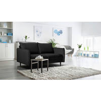 2-SITZER-SOFA JULI Samt Schwarz  - Schwarz, Design, Holz/Textil (138/86/100cm) - P & B