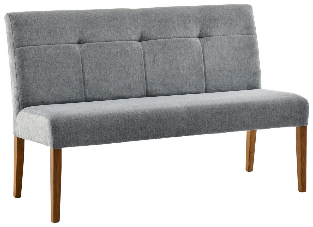 SITZBANK in Holz, Textil Eichefarben, Hellgrau  - Eichefarben/Hellgrau, KONVENTIONELL, Holz/Textil (140/91,5/63cm) - Cantus