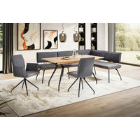 ESSTISCH Eiche furniert rechteckig Eichefarben, Naturfarben  - Eichefarben/Schwarz, Design, Holz/Holzwerkstoff (160/90/76cm) - Moderano