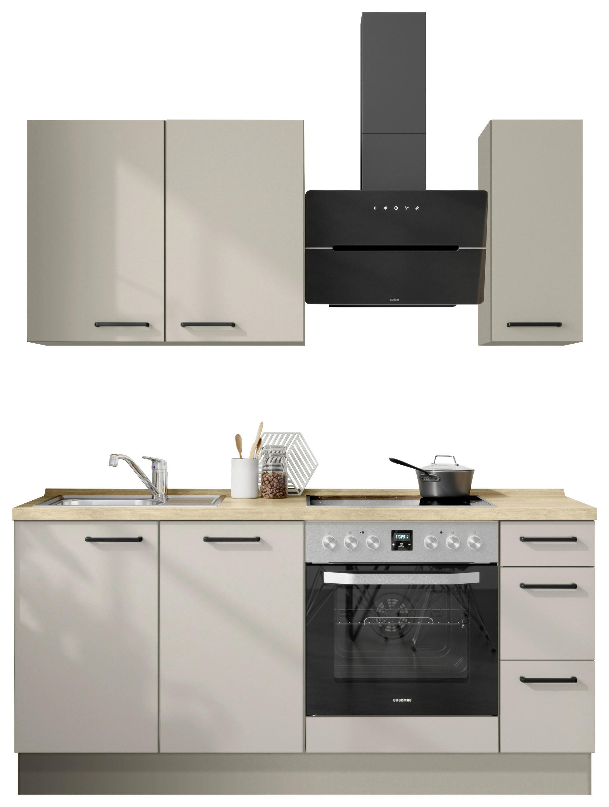 KÜCHENLEERBLOCK 180 cm   in Eichefarben, Sandfarben  - Sandfarben/Eichefarben, MODERN, Holzwerkstoff/Metall (180cm) - Nobilia