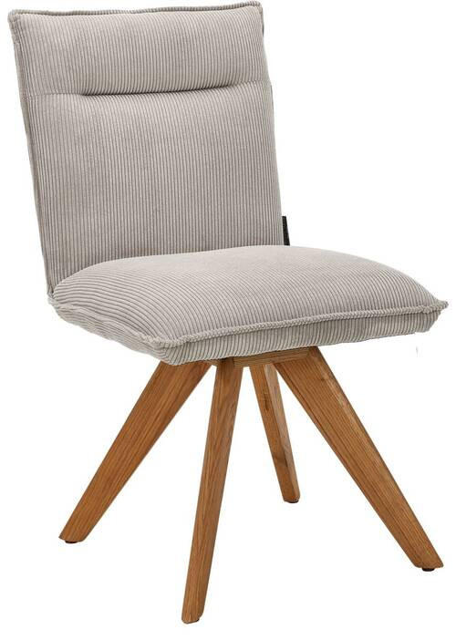 STUHL Feincord Ecru Wildeiche massiv  - Ecru/Wildeiche, Design, Holz/Textil (47/87/62cm) - Johann Jakob