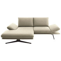 ECKSOFA  in Flachgewebe Beige  155/234 cm  - Beige/Schwarz, Design, Textil/Metall (155/234cm) - Dieter Knoll