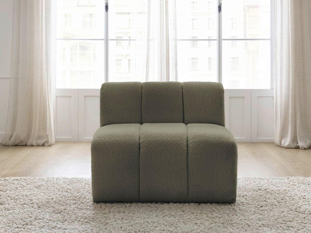 SOFAELEMENT ANNECY Bouclé Grün  - Schwarz/Grün, MODERN, Kunststoff/Textil (91/72/91cm)