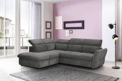 ECKSOFA in Mikrofaser Grau  224/254 cm  - Schwarz/Grau, Design, Kunststoff/Textil (224/254cm) - Stylife