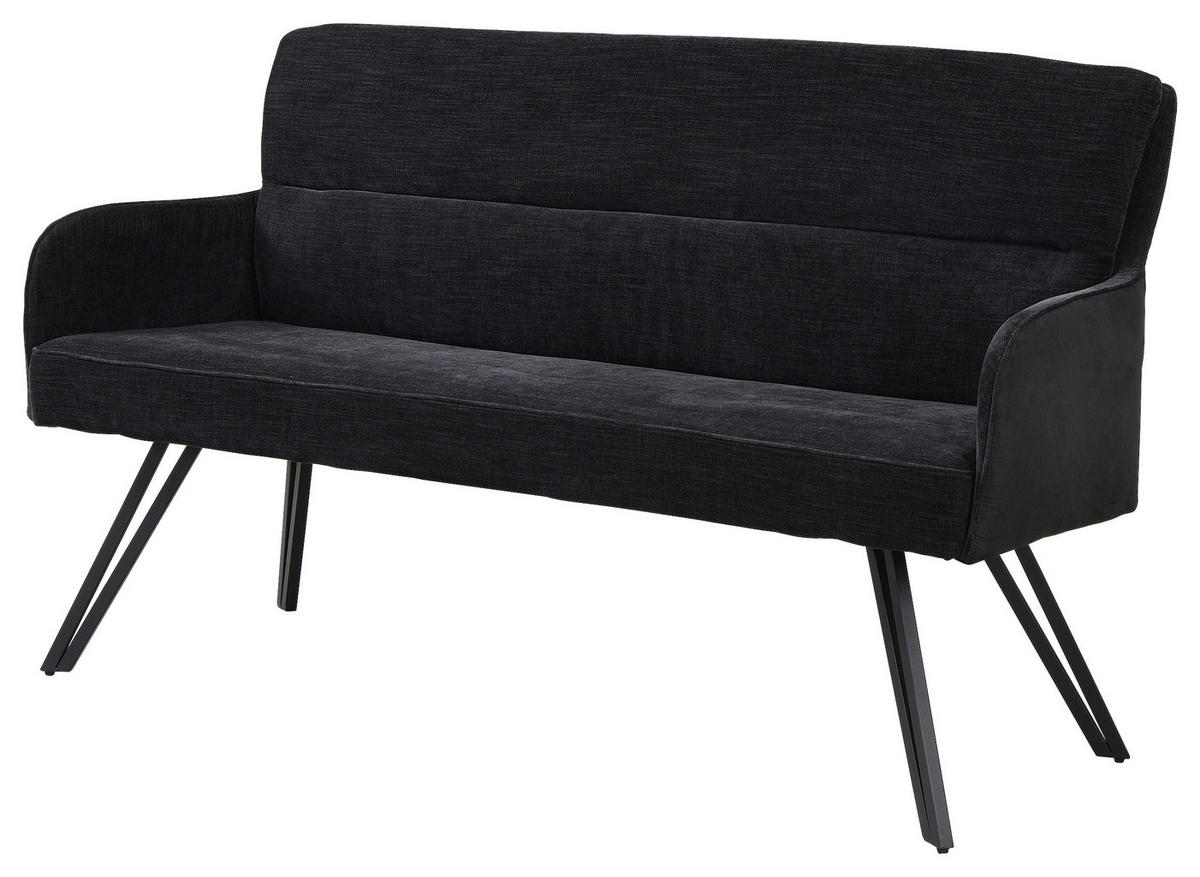 SITZBANK - Schwarz, MODERN, Textil/Metall (140/94/67cm) - MID.YOU