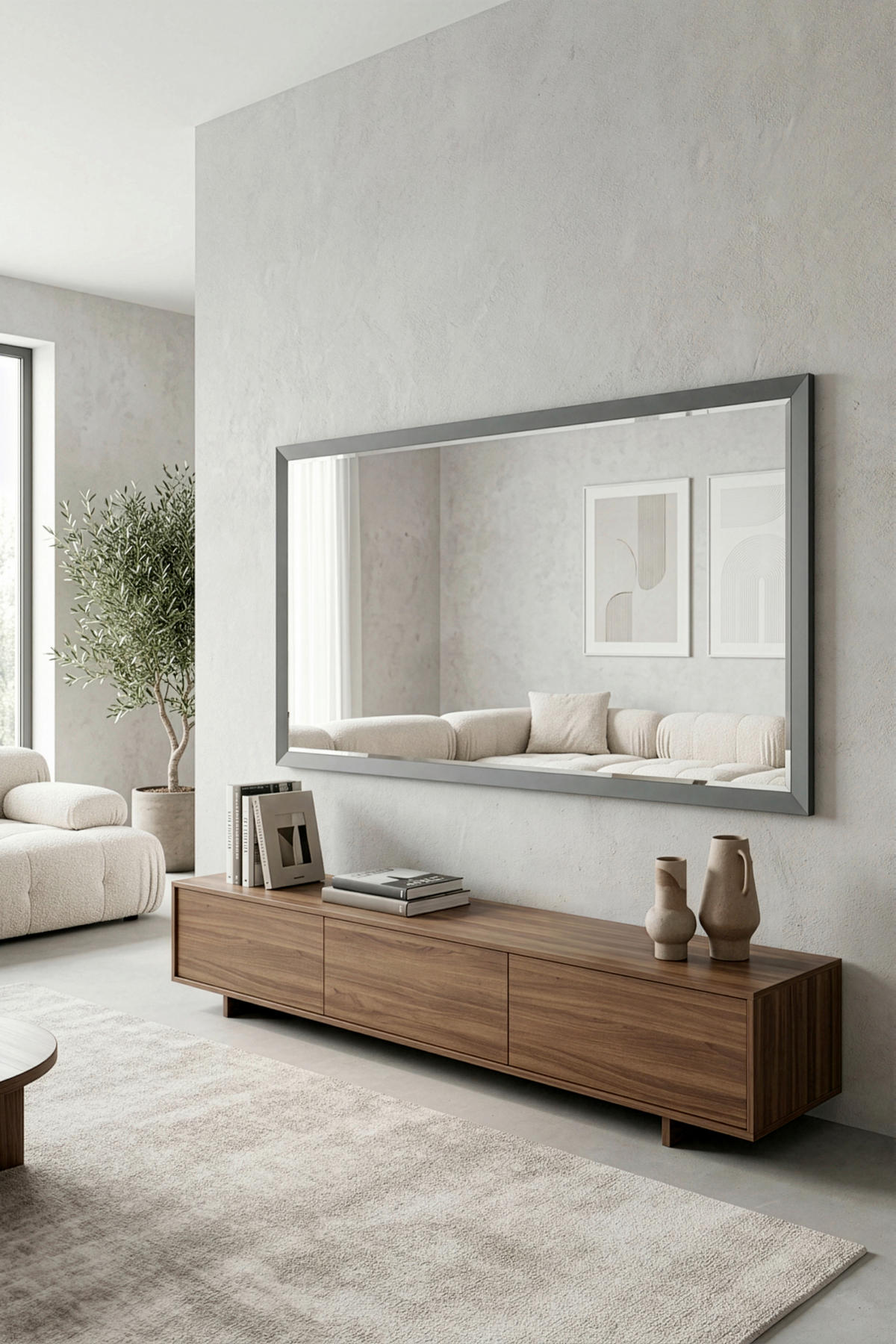 WANDSPIEGEL 100/200/1,8 cm    in rechteckig  - Anthrazit, MODERN, Glas/Holzwerkstoff (100/200/1,8cm) - Milino