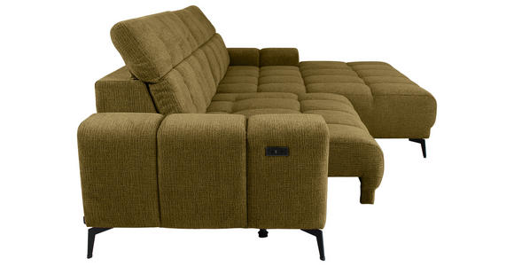 ECKSOFA inkl.Funktionen Olivgrün Chenille  - Schwarz/Olivgrün, MODERN, Textil/Metall (300/195cm) - Xora