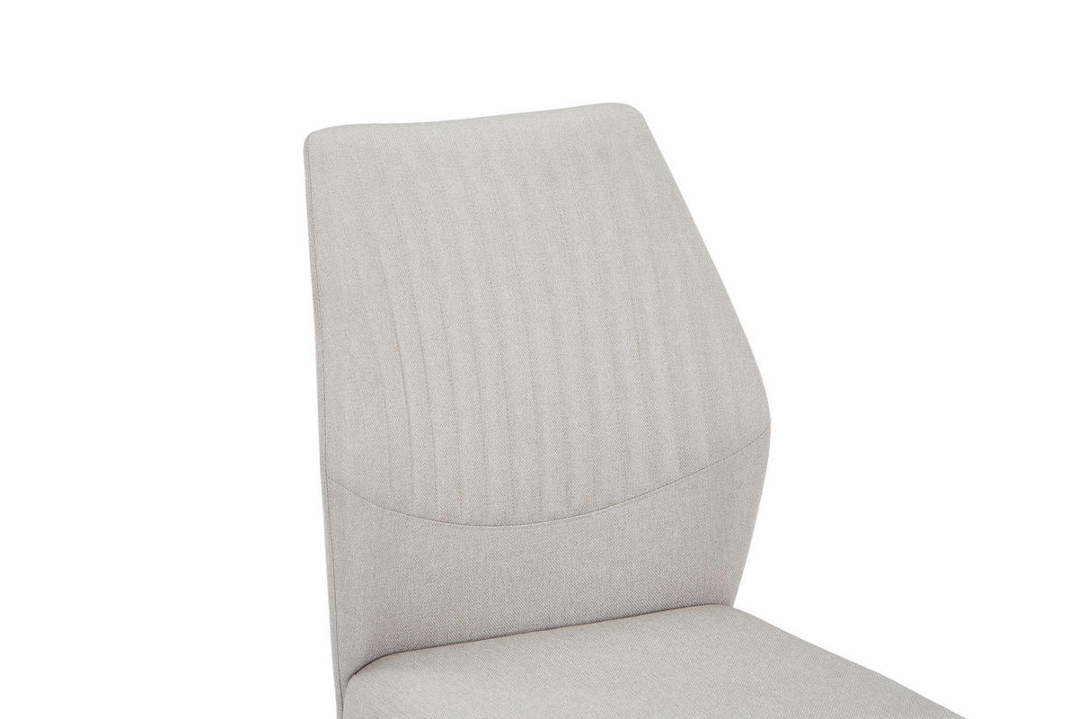 STUHL  in Eisen Leinenoptik Metall, Textil  - Beige/Schwarz, MODERN, Textil/Metall (46/98/58,5cm) - Carryhome